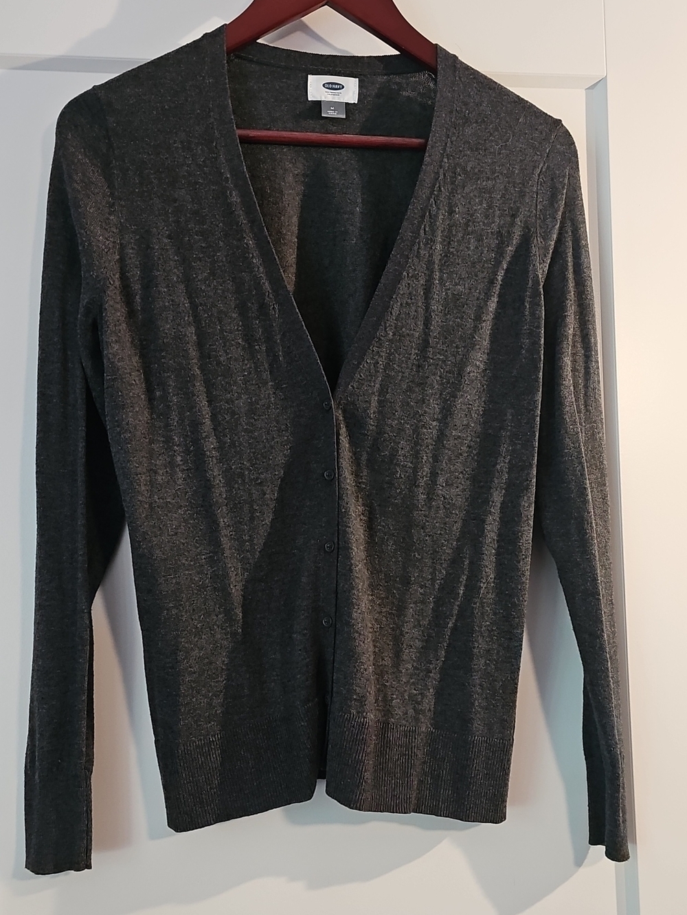 Old Navy Women's Dark Gray V-Neck Button Cardigan